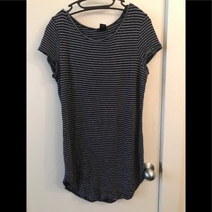 Short Blue & White Wet Seal Bodycon Striped Dress