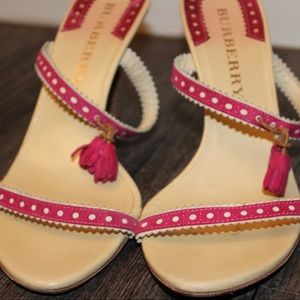 Pink Burberry kitten heels
