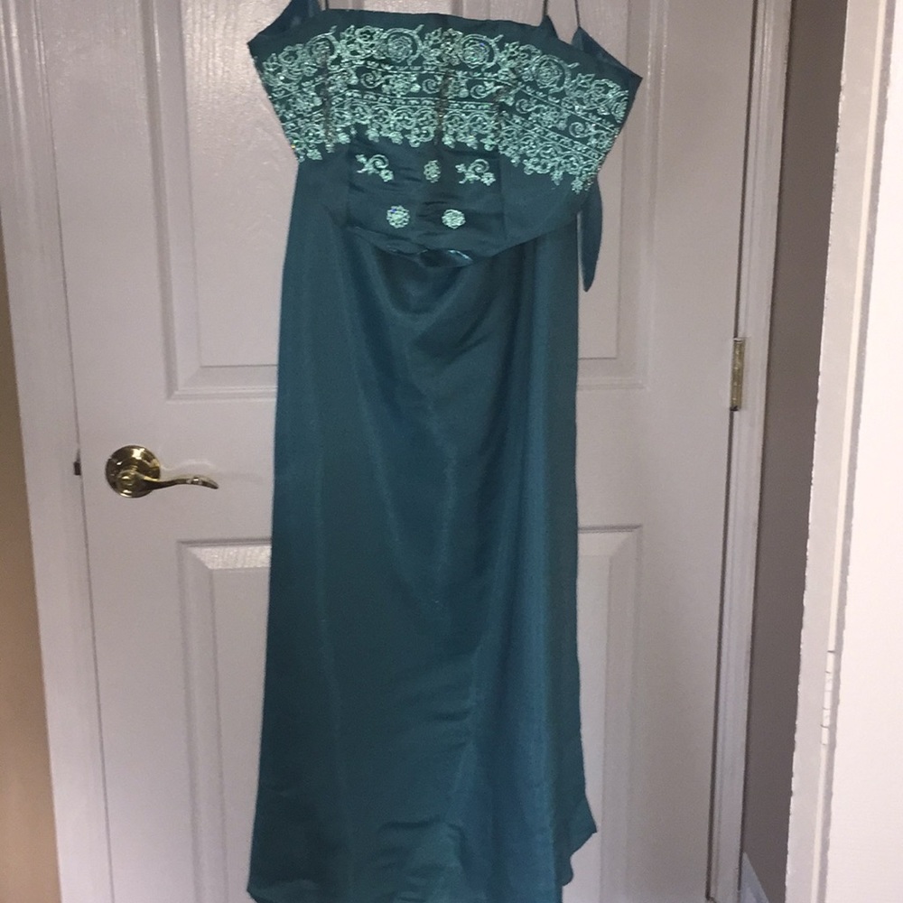 Teal 2 piece gown