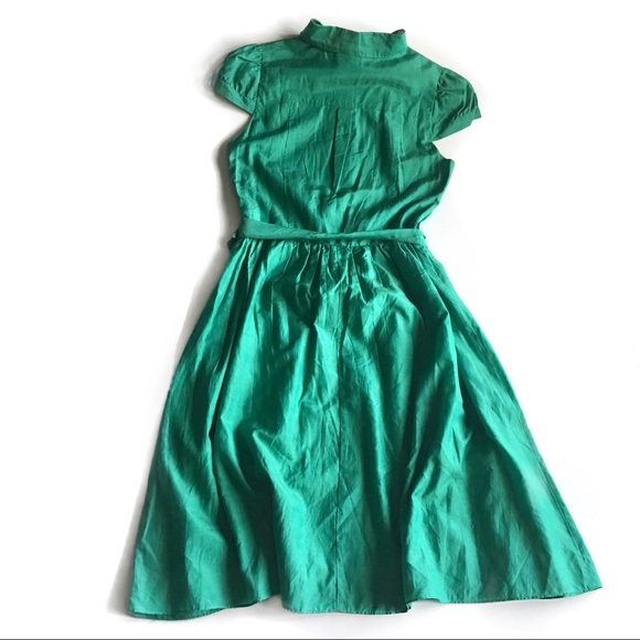 ❌SOLD❌ € Chadwick's Green Silk Dress D46 - Picture 2 of 8