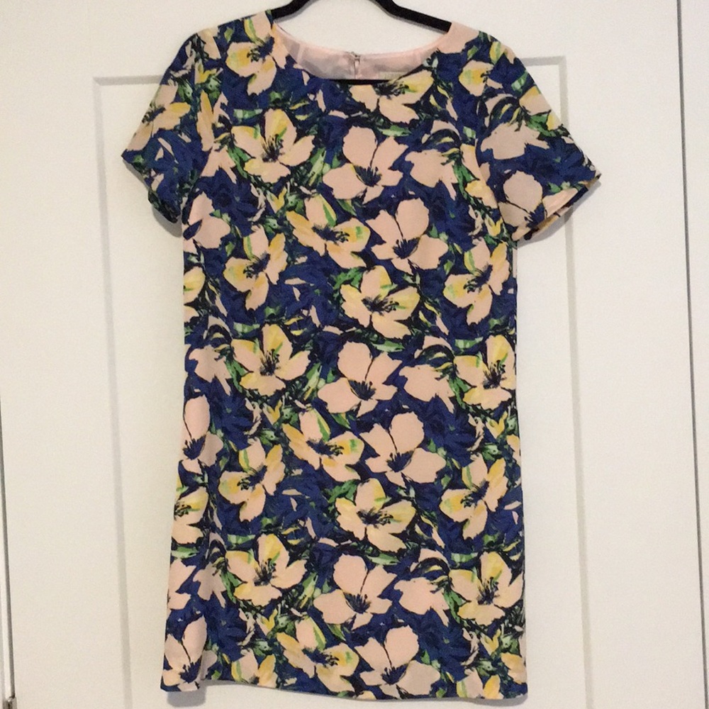 J Crew 4 short sleeve floral shift dress