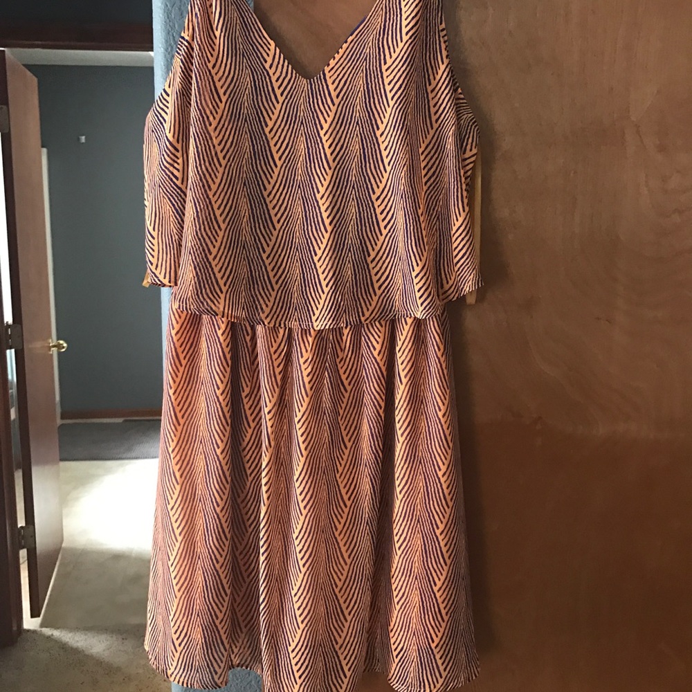 Orange and blue dress