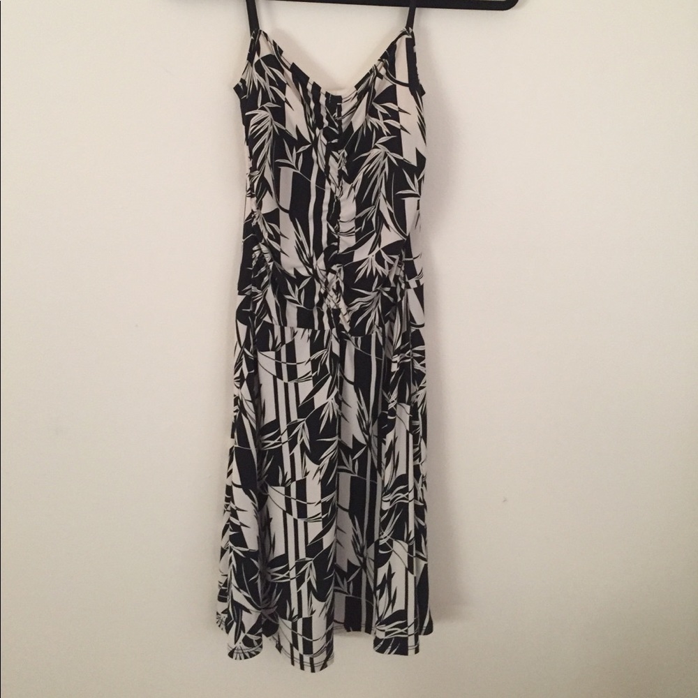 BCBG bamboo print strappy dress
