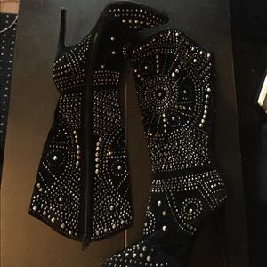 Gorgeous embellished stiletto black boots