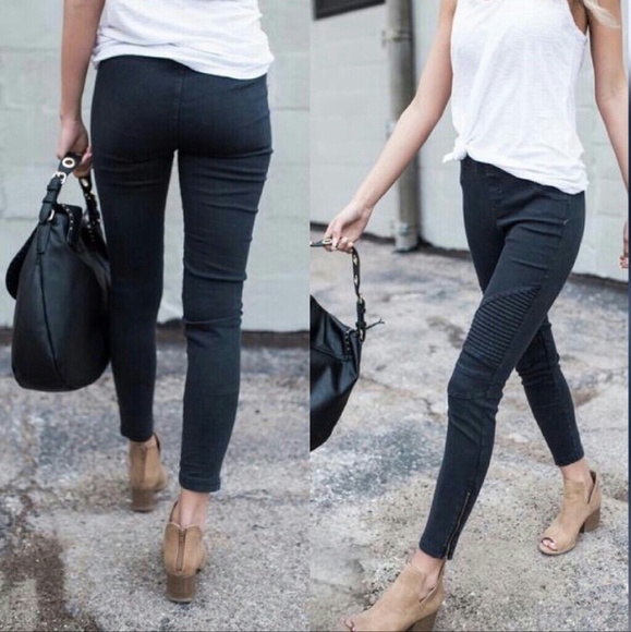 ✨ Black Moto Jegging With Ankle Zipper - Picture 2 of 3