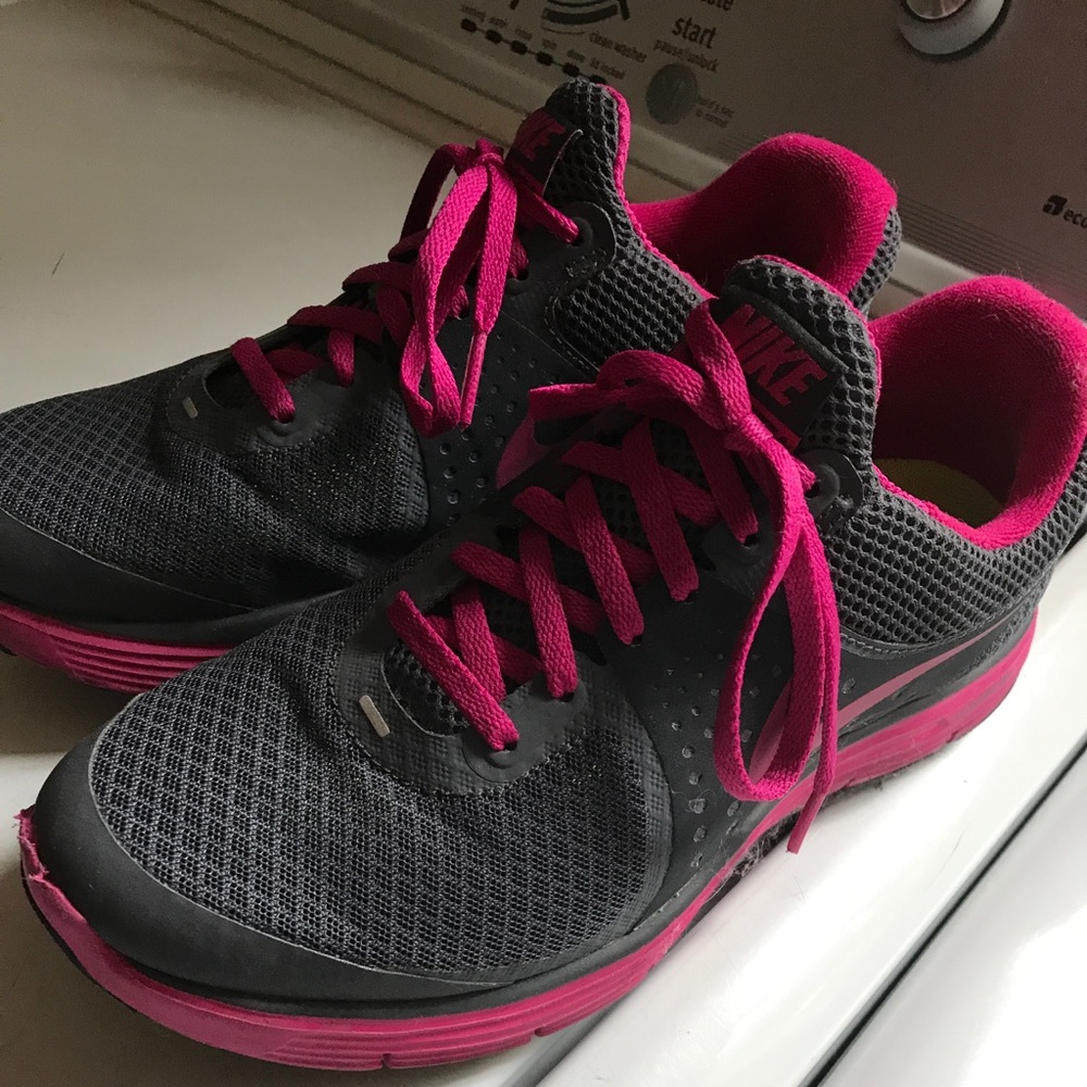 Gray and Pink Nikes