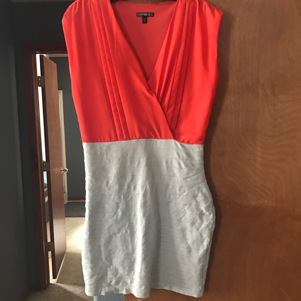 Orange and tan dress