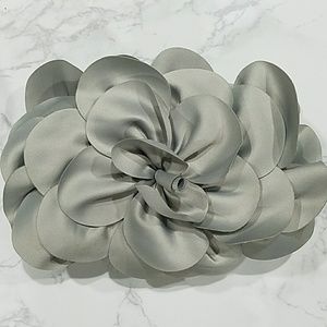 Nordstrom 3D Radiant Silver Floral Evening Clutch