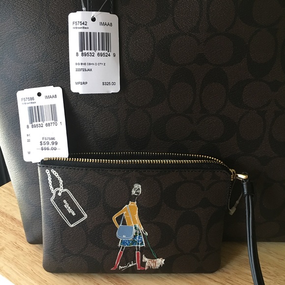 💕SOLD💕New Coach Bonnie Cashin Signature Tote Set - Picture 5 of 5