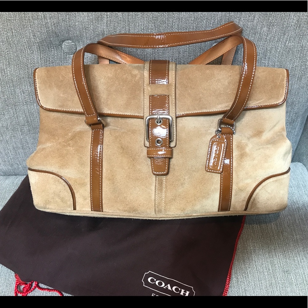 Tan suede Coach