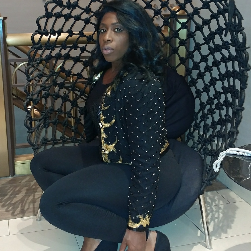 Black and Gold Beaded Bolero jacket by A J Bari