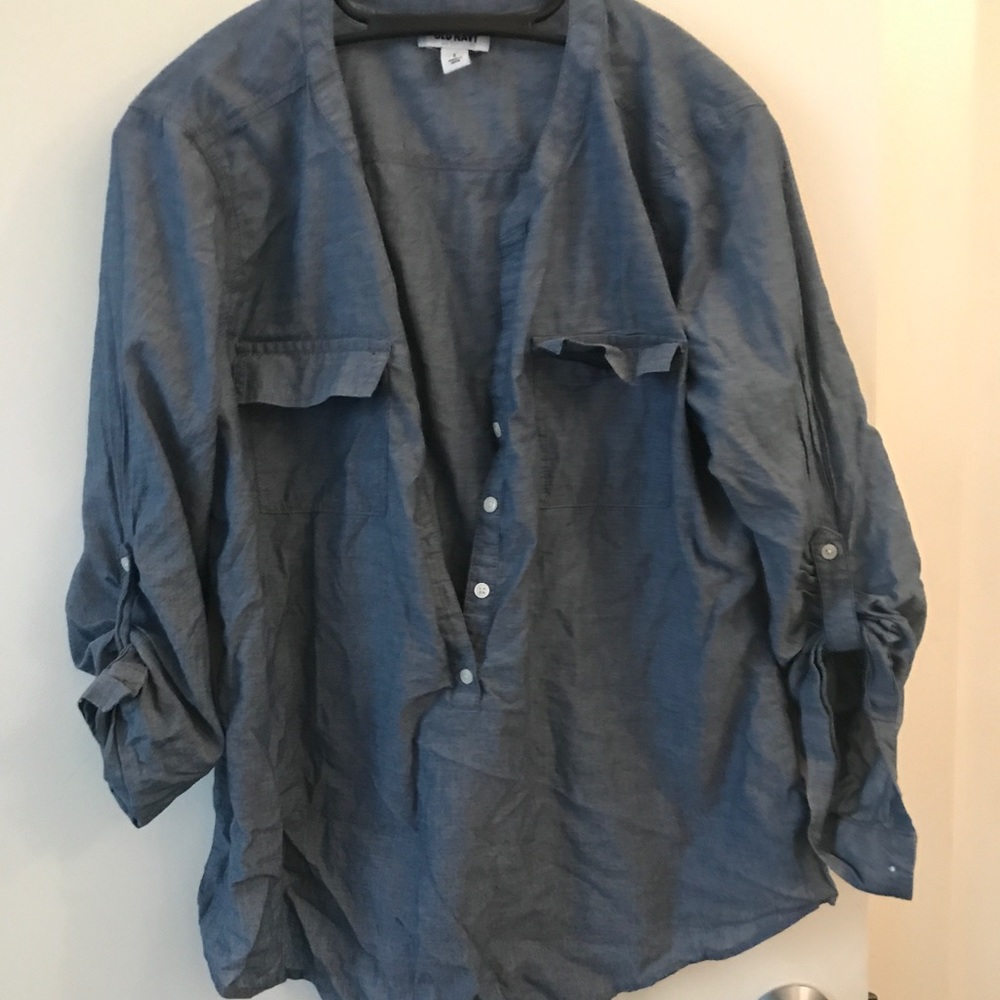 Cute Blue Jean Button Down Shirt from Old Navy