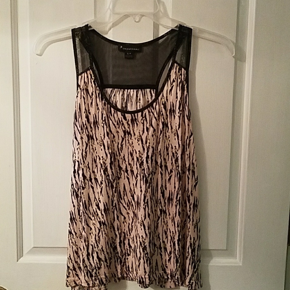 Pink designed Tank top