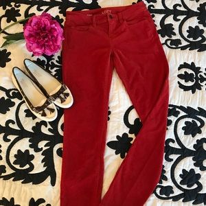 Loft super skinny red corduroys