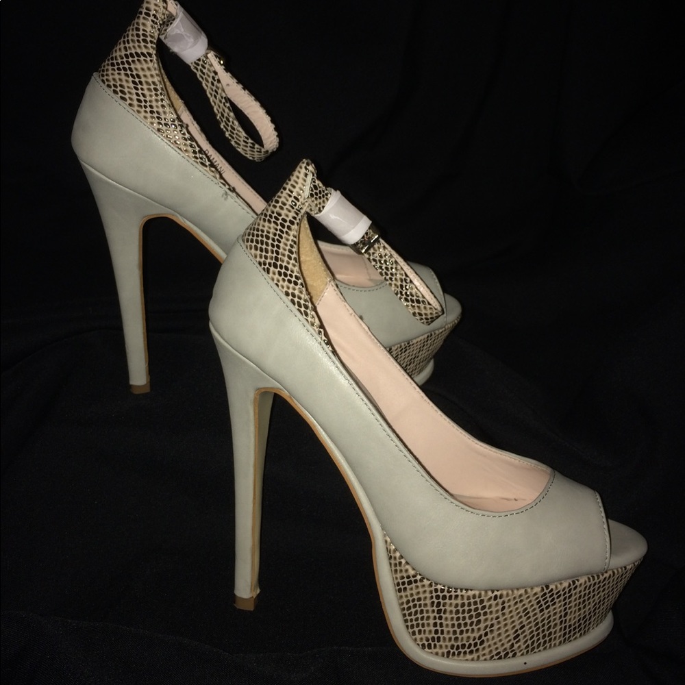 Grey Platform Heels