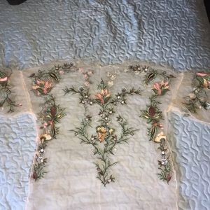 Beautiful embroidered mesh blouse