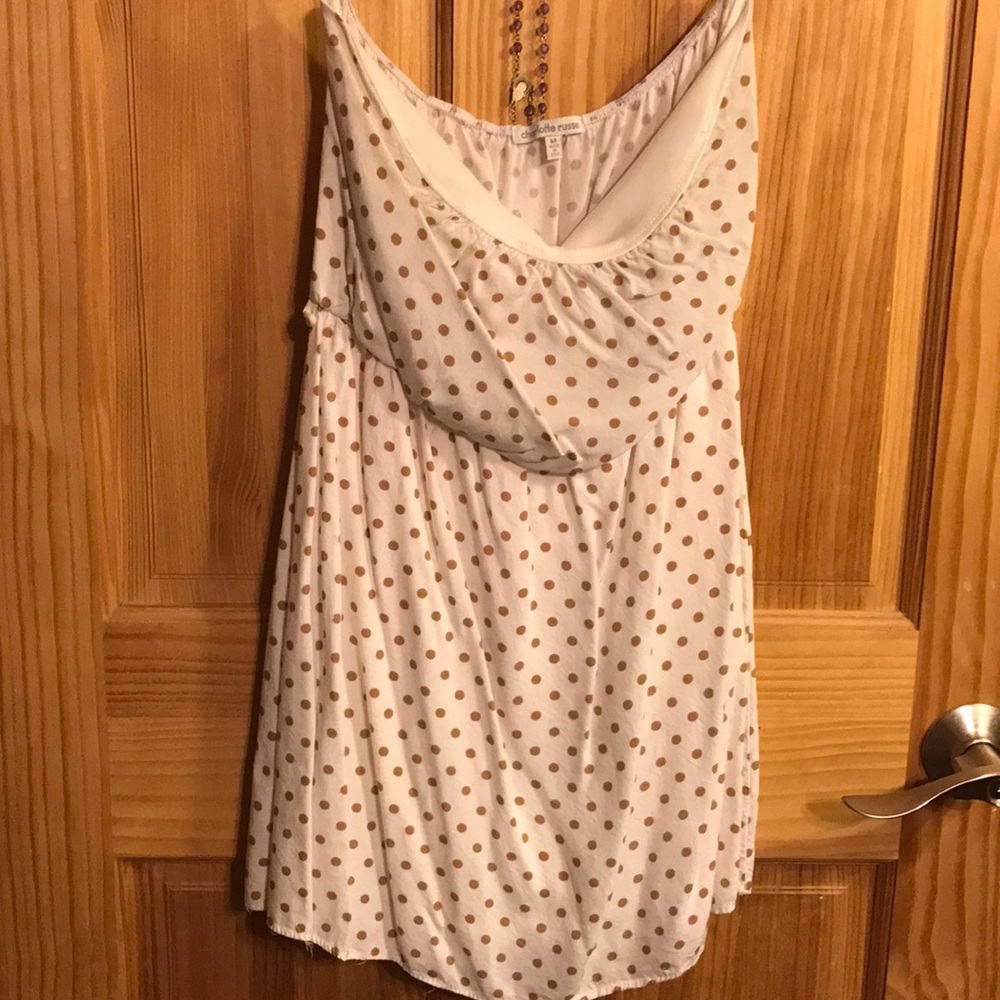 Gold and cream tube top dress