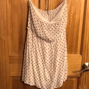 Gold and cream tube top dress