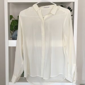 everlane silk blouse shirt offwhite