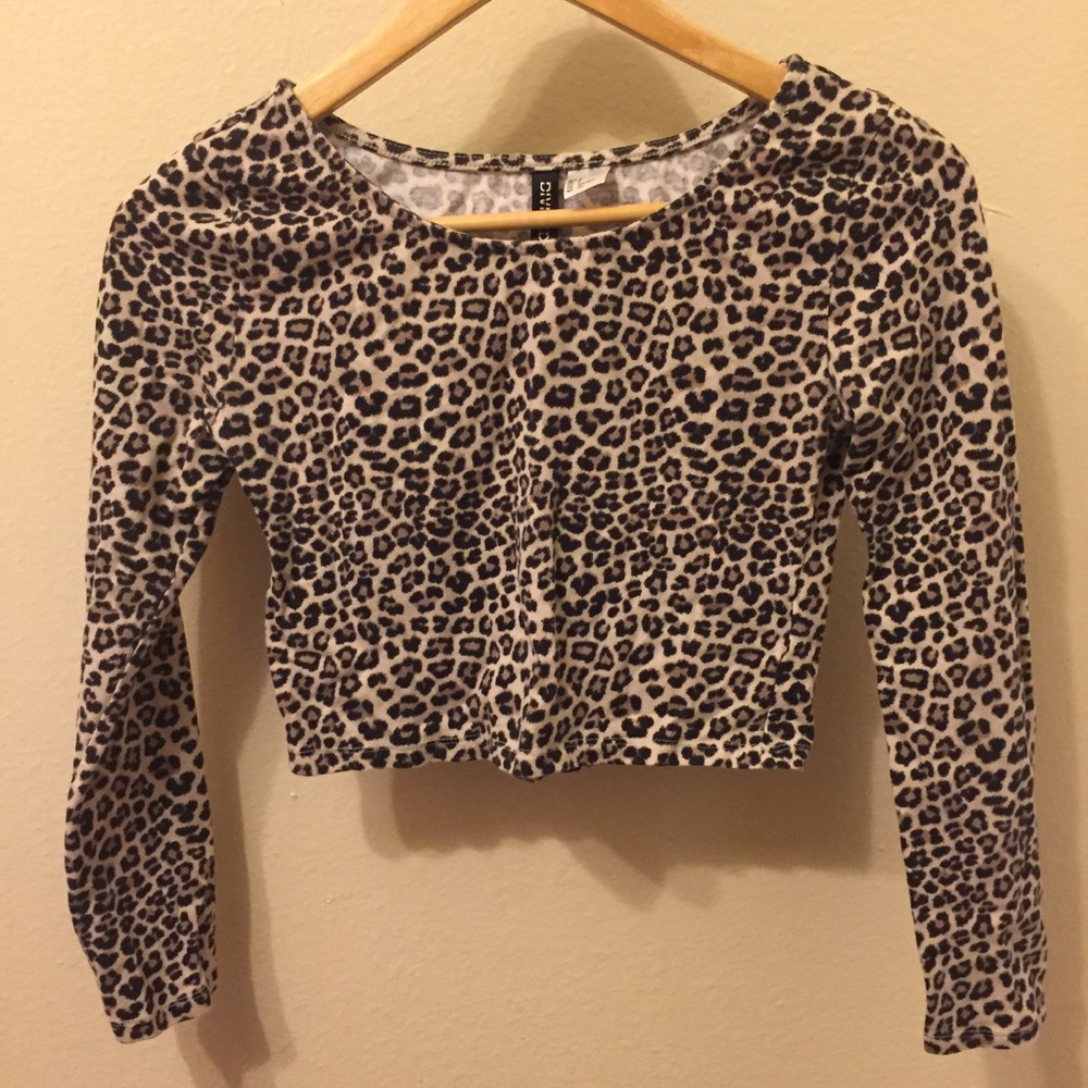 H&M long sleeves women top leopard print