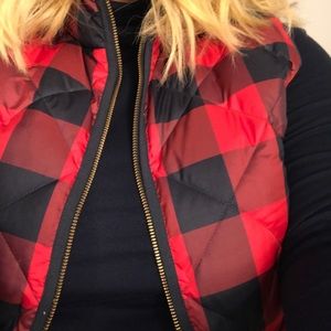 J. Crew buffalo check puffer vest