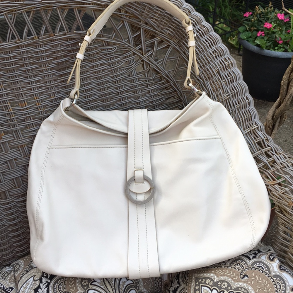 Ann Taylor creme outside pockets overlay strap - Picture 1 of 8