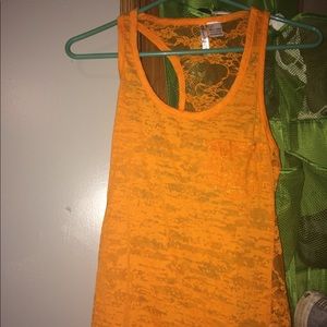 orange tank top