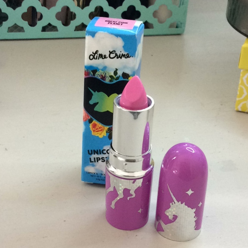 New-lime crime Great Pink Planet lipstick