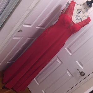 LIPSTICK RED ARIEL DRESS