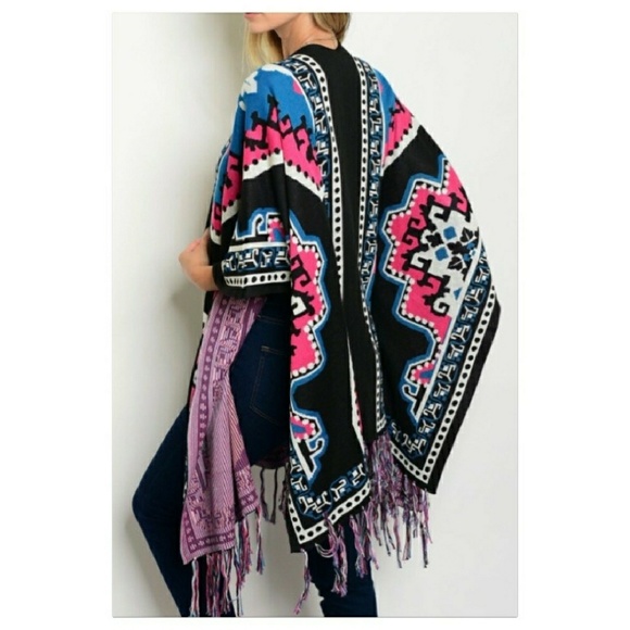 Tribal Sweater Kimono - Picture 2 of 4