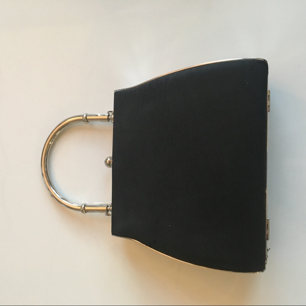 Silk and metal handbag