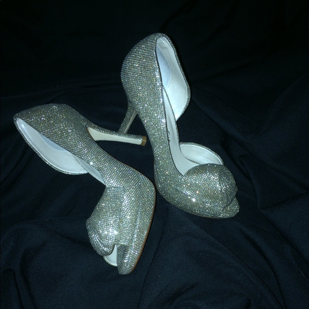 Shimmer Rosette Heels
