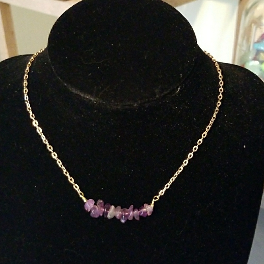 Ameythist minimalist necklace