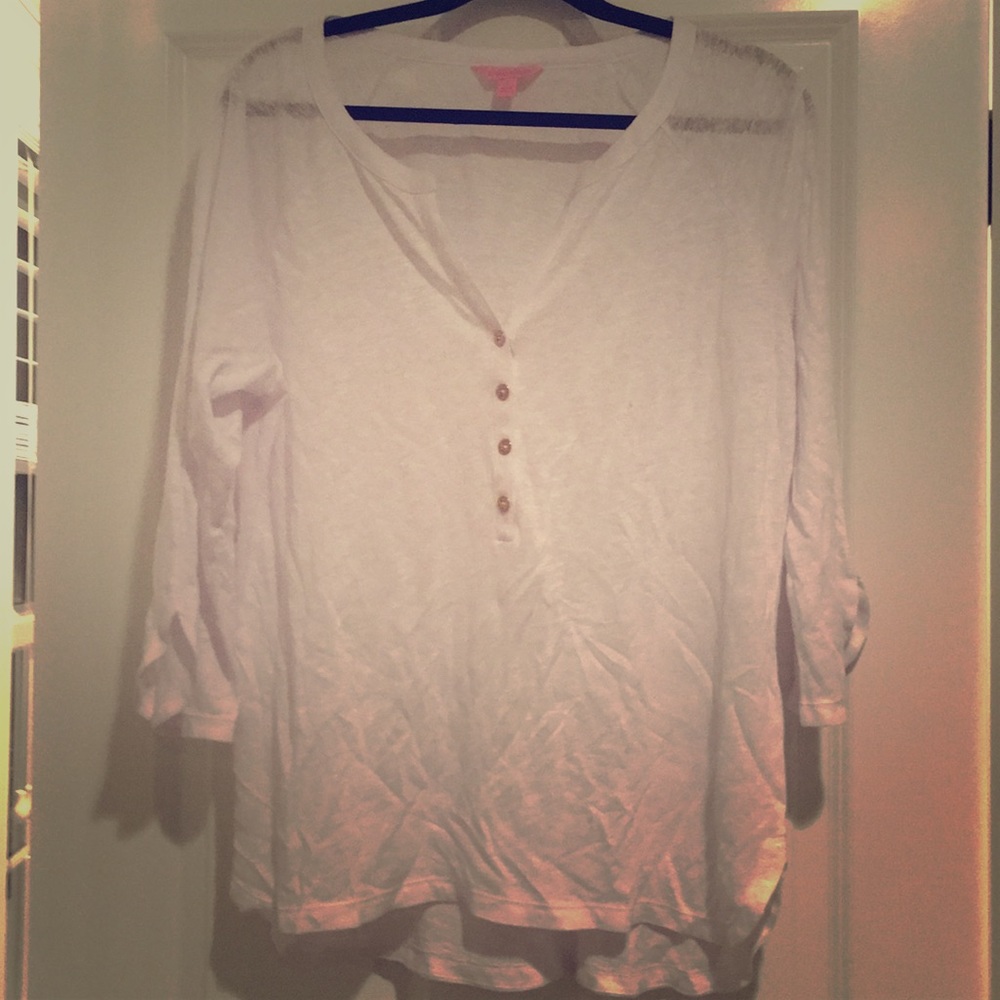White Lilly Pulitzer 3/4 sleeve top