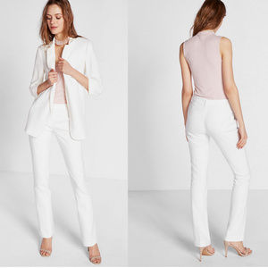 Express Columnist Barely Boot White Dress Pants