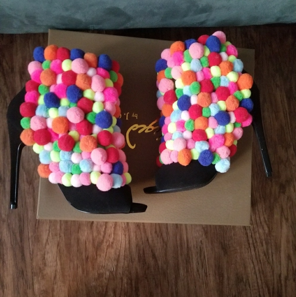 Privileged Rainbow Open Toe Bootie Size 6