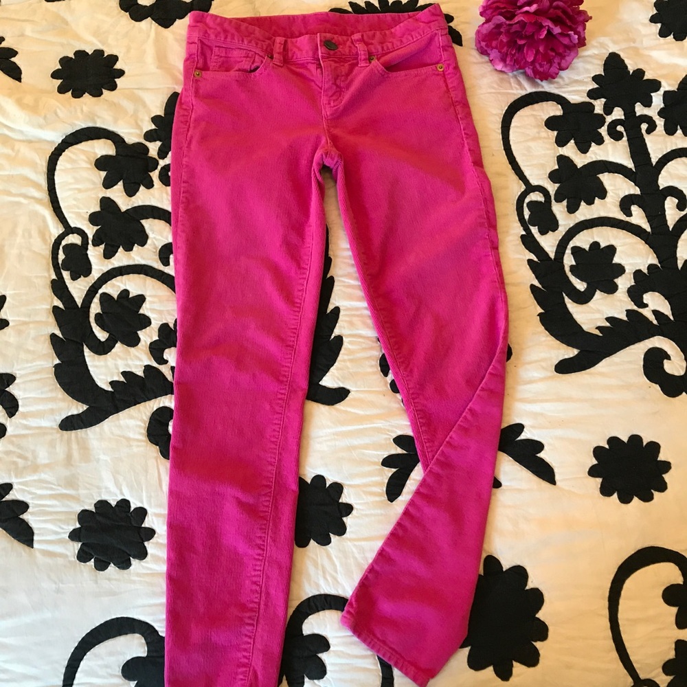 J. Crew pink corduroy skinny pants