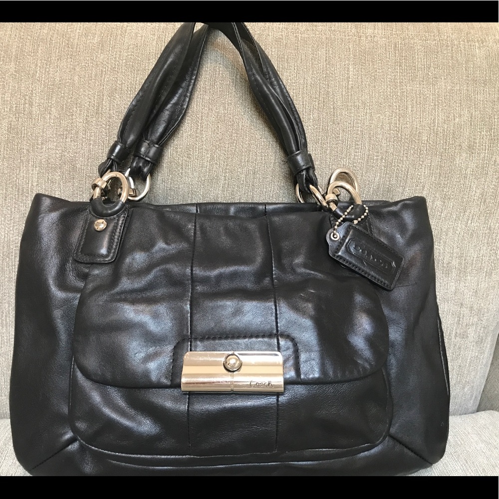 Black leather Coach