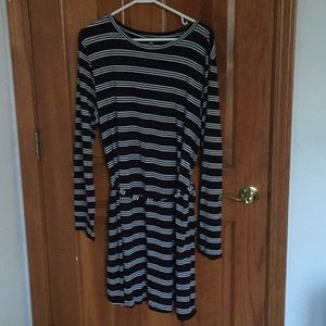 Black and White Stripe Shirtdress