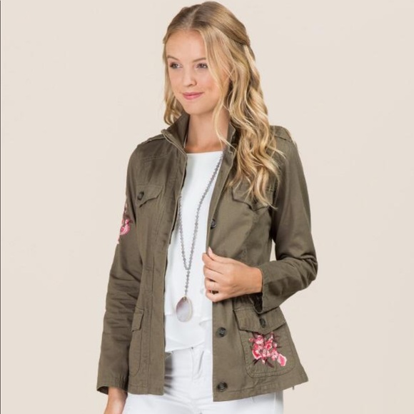 Francesca's Collections Jackets & Blazers - BNWT FLORAL EMBROIDERED ANORAK JACKET