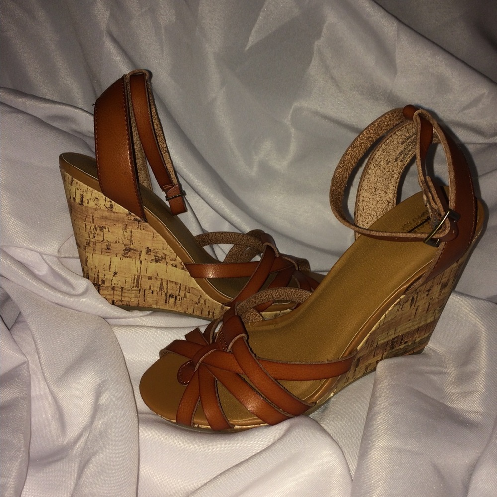 Cognac Wedge Sandal