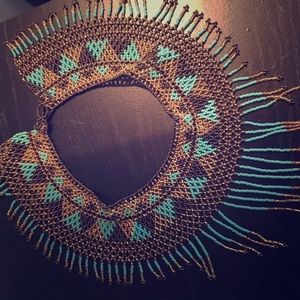 AUTHENTIC HAND-MADE BEADED TRIBAL NECKLACE