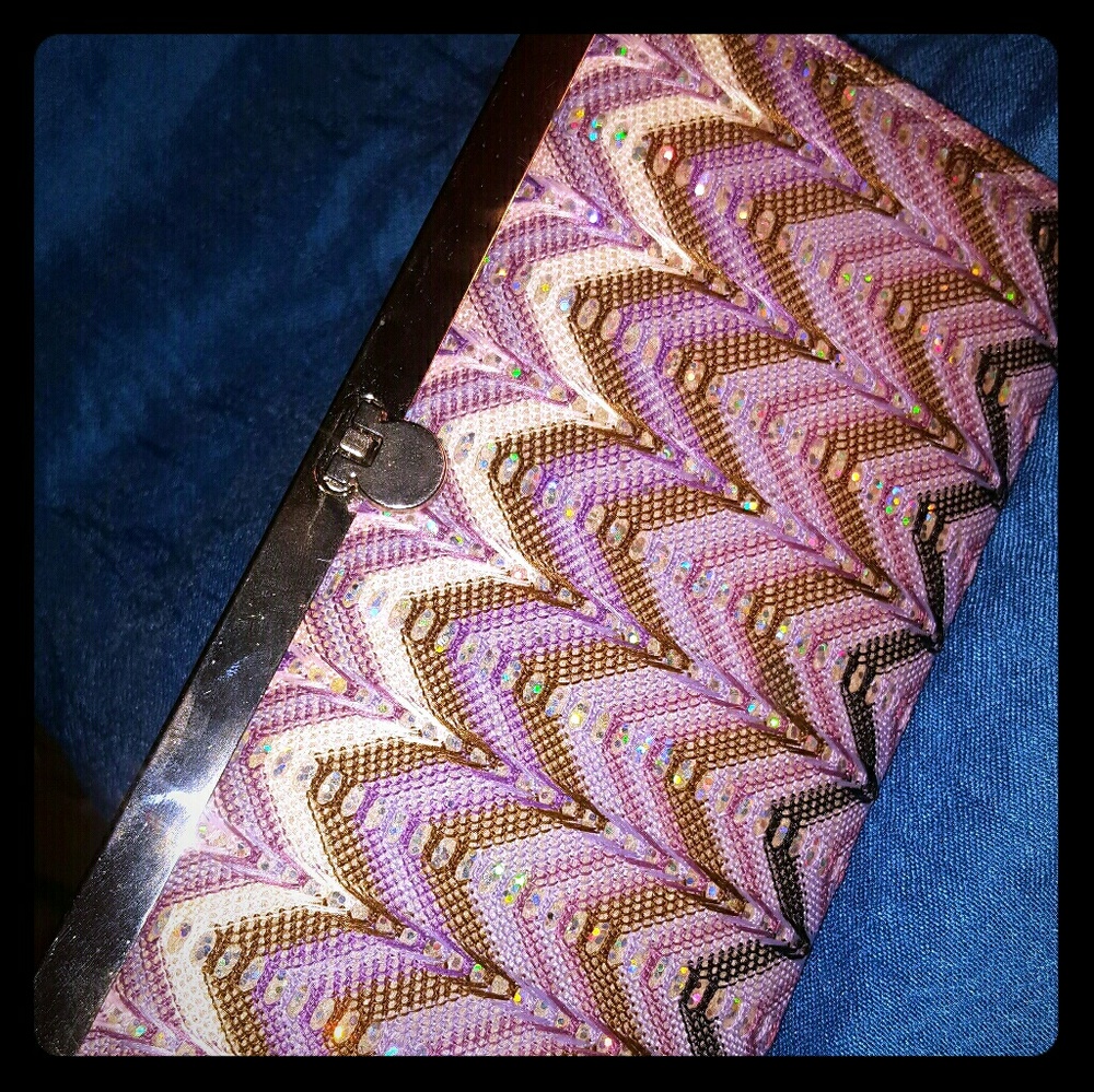 👛Purple, white, sequin wallet!! 👛