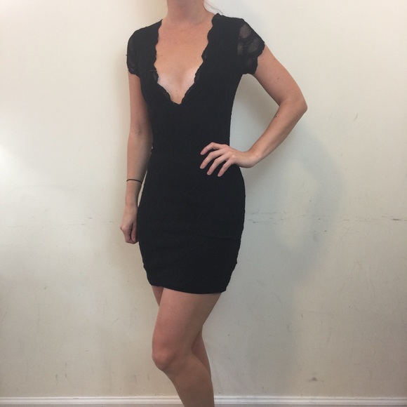 Nightcap Dresses & Skirts - NWT Nightcap Black Lace Bodycon Short Sleeve Dress
