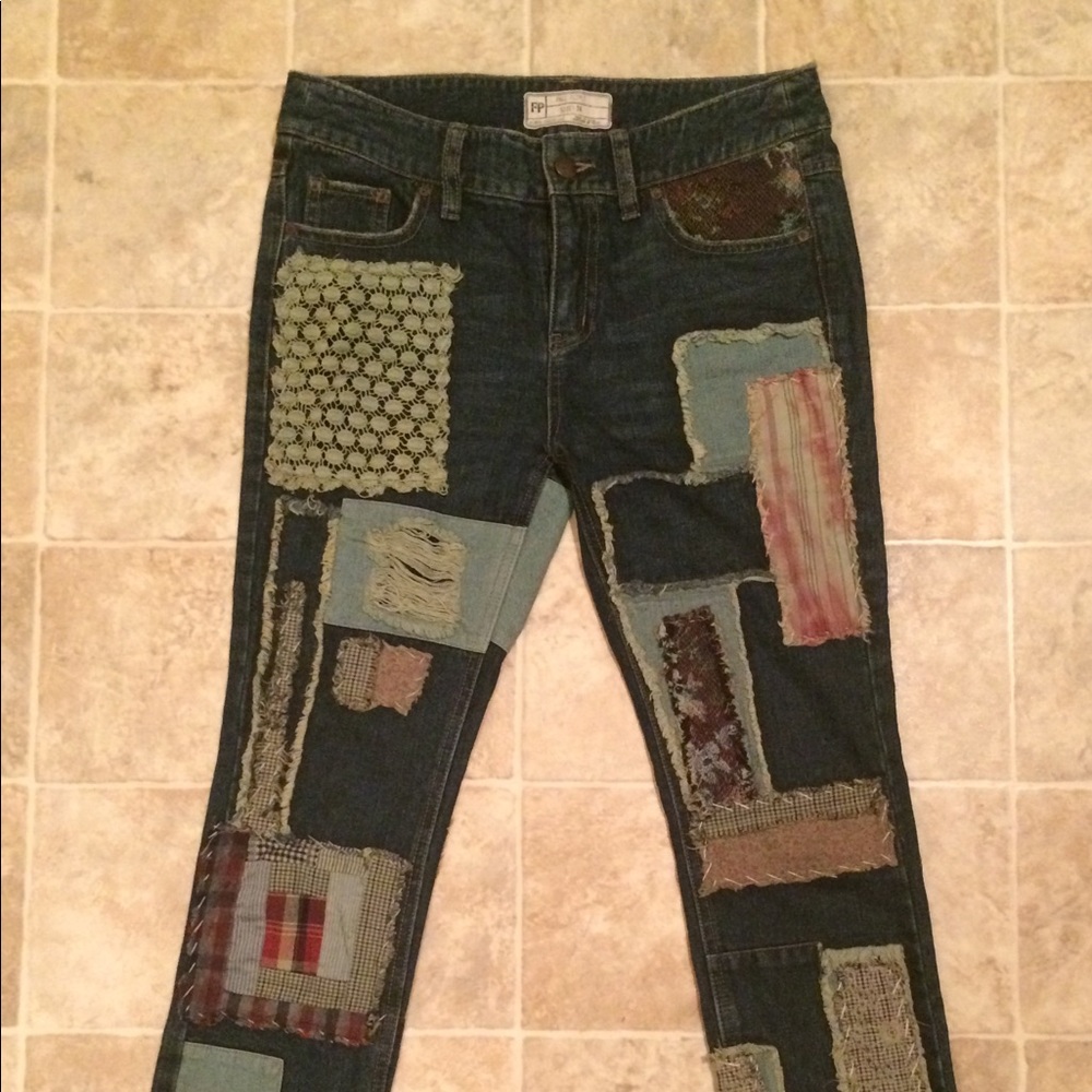SOLD!!!🎭FREE PEOPLE🎭 Denim Patchwork Jeans