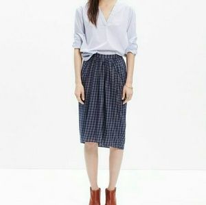 MADEWELL Plaid Midi Skirt size M