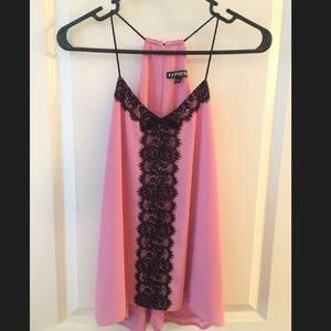 Pink/Black Lace Tank from Express