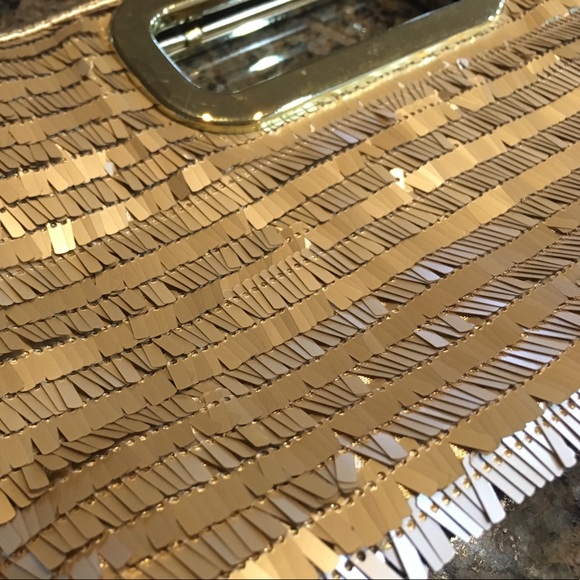 GOLD "Fringed" Evening Bag EUC - Picture 8 of 8