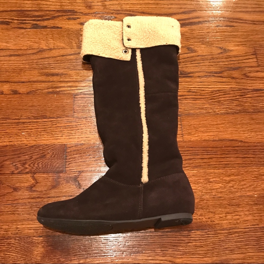 Chinese laundry brown and cream shearling boots - Picture 2 of 8
