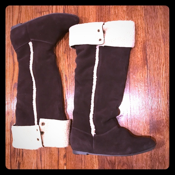Chinese Laundry Shoes - Chinese laundry brown and cream shearling boots